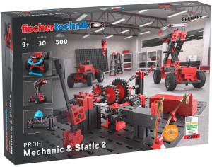 Fischertechnik Mechanika i Statyka rozszerzony zestaw edukacyjny klocki konstrukcyjne 30 modeli 500 el.