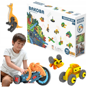 Klocki Piankowe dla Dzieci BAKOBA Creative Box Kreatywne STEM Miękkie Duży Zestaw 182 elem