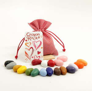 Kredki kamienie kamyki 20 sztuk w woreczku w kratkę Crayon Rocks