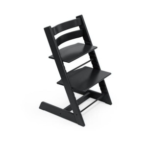Stokke Tripp Trapp + Newborn Set - rosnące krzesełko do karmienia z zestawem dla noworodka-Black-Vanilla White
