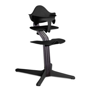 Stokke Nomi + Newborn Set + Baby Set gratis - krzesełko do karmienia z zestawem dla noworodka i barierką z oparciem gratis!-Black Black-Newborn Set...