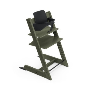 Stokke Tripp Trapp + zestaw Baby Set + tacka - rosnące krzesełko do karmienia z akcesoriami-Marble Green Limited Edition-Vanilla White