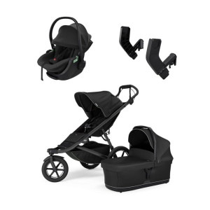 Thule Urban Glide 3 - terenowy wózek głęboko-spacerowy z fotelikiem 3w1-Black on Black