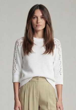 Pullover mit Ajour-Einsätzen