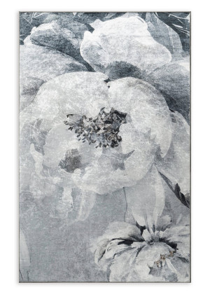 Dywan 160x220 cm jasnoszaro, srebrny z motywem kwiatów LOTUS 4
