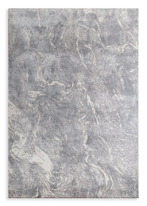 Dywan 60x100 cm stalowo, biały o eleganckiej żyłkowej strukturze inspirowany naturalnym kamieniem SALENA 9