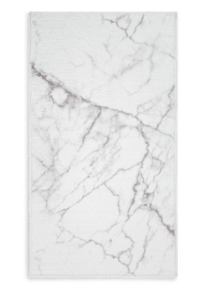 Dywan 80x140 cm szaro, biały zdobiony motywem marmuru PRINT 3