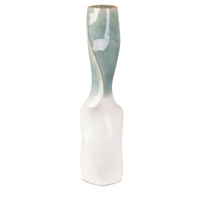 Wazon ceramiczny LIANA kremowy Ø 16x62 cm ombre boho