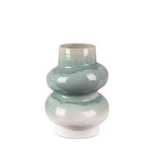 Wazon LIANA kremowo-miętowy ceramiczny Ø 17 x 23 cm