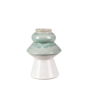 Wazon LIANA kremowo-miętowy ceramiczny Ø 17 x 23 cm