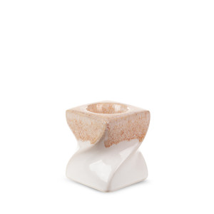 Świecznik ceramiczny RUBEN kremowy 7x7x8 cm ombre boho