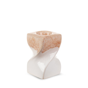 Świecznik ceramiczny RUBEN kremowy 8x8x12 cm ombre boho
