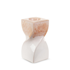 Świecznik ceramiczny RUBEN kremowy 8x8x16 cm ombre boho