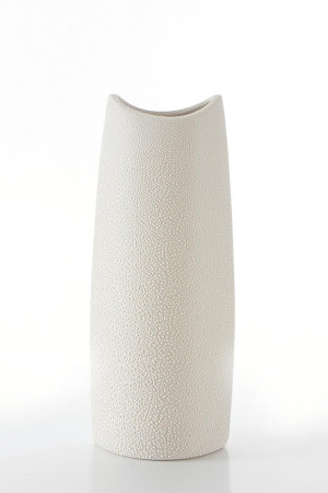 Wazon dekoracyjny RISO kremowy 14x9x35 cm ceramika efekt rosy