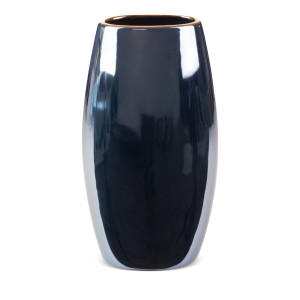 Wazon ceramiczny AMORA granatowy ze złotem 19x12x35 cm