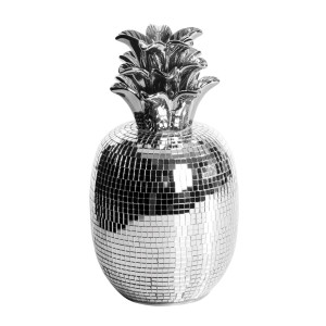 Figurka dekoracyjna MIRONA ananas srebrny 11x11x16 cm glamour