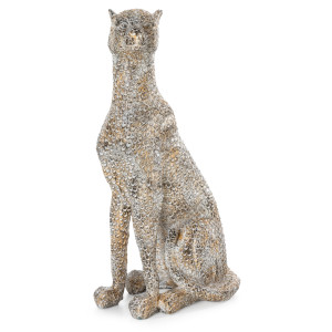 Figurka BARY pantera brązowo-stalowa 12x8x24 cm