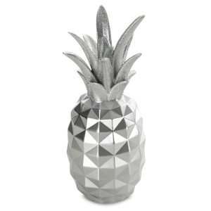 Figurka dekoracyjna ESTEL ananas srebrny Ø10 x 25 cm