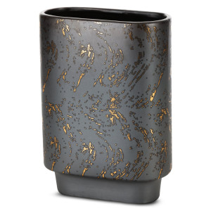 Wazon ceramiczny ARIELA grafitowo-złoty 20x10x28 cm