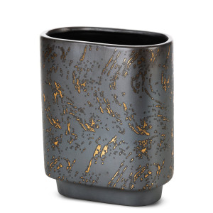 Wazon ceramiczny ARIELA grafitowo-złoty 19x10x23 cm