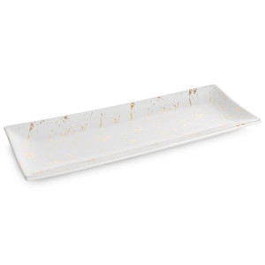 Patera ceramiczna ARIELA biało-złota 38x14x4 cm