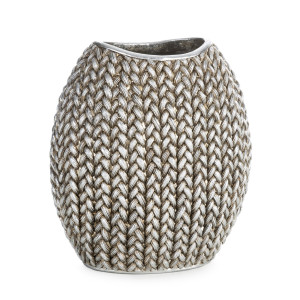Wazon MOLI srebrny 18x12x20 cm żywica poliestrowa
