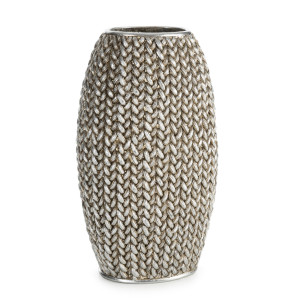 Wazon MOLI srebrny 16x12x27 cm żywica poliestrowa