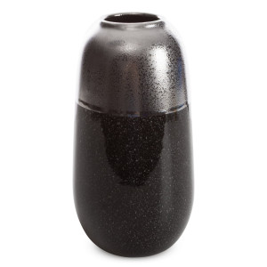 Wazon dekoracyjny LEO srebrny Ø17x31 cm ceramika granit