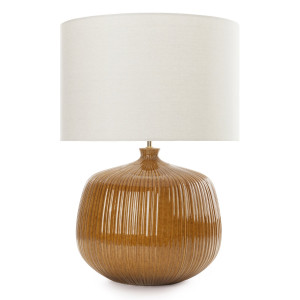 Lampa stołowa BENTI jasnobrązowa 50x50x70 cm ceramiczna