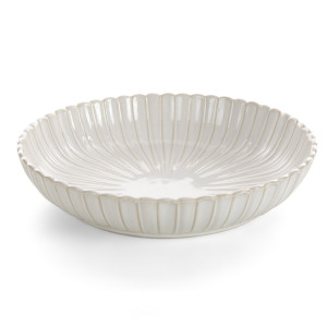 Misa ceramiczna AVRIL kremowa boho Ø28x6 cm przecierana