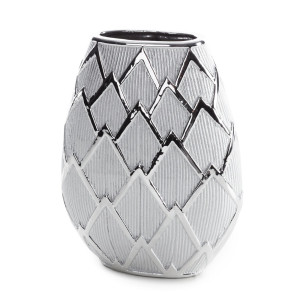 Wazon dekoracyjny SAELA srebrny 25x11x34 cm ceramika