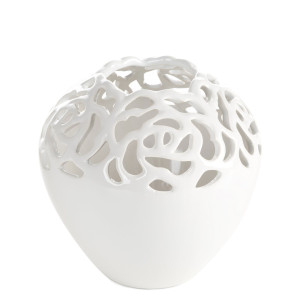 Wazon ceramiczny CELIA kremowy ażurowy Ø 17 x 17 cm