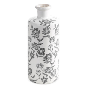 Wazon dekoracyjny VIVIAN biało-grafitowy Ø12 cm, wys. 30 cm