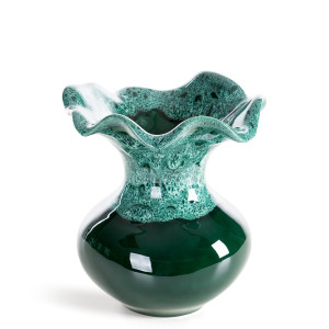 Wazon ceramiczny DINA zielony szkliwiony Ø 22 x 25 cm