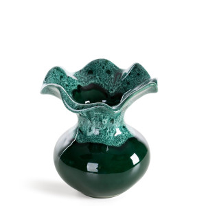 Wazon ceramiczny DINA zielony szkliwiony Ø 18 x 20 cm