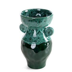 Wazon ceramiczny DINA zielony szkliwiony Ø 17 x 30 cm