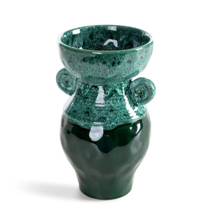 Wazon ceramiczny DINA zielony szkliwiony Ø 14 x 25 cm