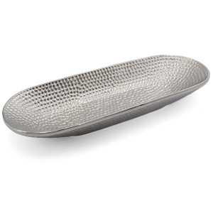 Patera ceramiczna GREG srebrna 41 x 15 x 6 cm