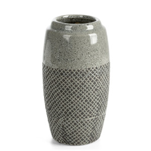 Wazon dekoracyjny NORI stalowo-czarny Ø13 cm wys. 25 cm ceramika