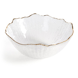 Misa szklana TAMARA biało-złota Ø25x11 cm dekoracyjna