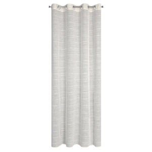 Firana ARIA beżowa 140x250 cm na przelotkach - wzór w pasy, styl eko