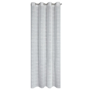 Firana ARIA szara 140x250 cm na przelotkach - wzór w pasy, styl eko