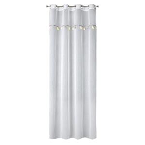 Firana KIDS biała 140x250 cm na przelotkach z motywem słoników