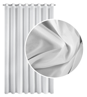 Firana DALIA biała 350x150 cm na przelotki, gładki szyfon