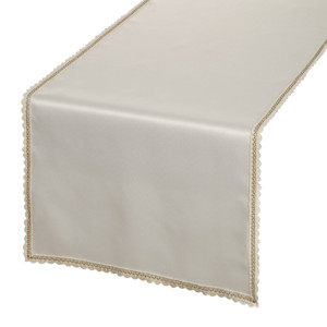 Bieżnik poliester 40x140 cm kremowy LACE Eurofirany na stół dekoracyjny