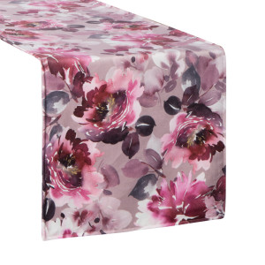 Bieżnik poliester 35x180 cm różowy VELVET Eurofirany na stół dekoracyjny