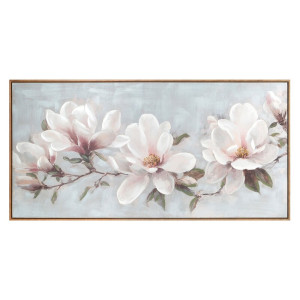 Obraz kwiaty 120x60 kremowy