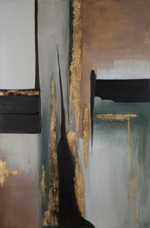 Obraz abstrakcja geometryczna 80x120 beżowy