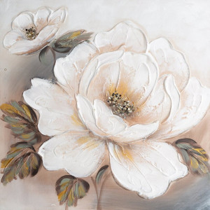Obraz kwiaty 60x60 biały