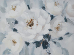 Obraz kwiaty 80x60 biały